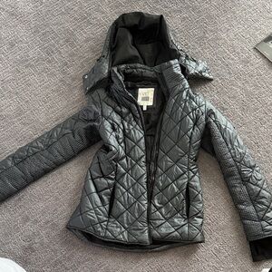 Victoria's Secret Quilted Black Puffer Jacket with Hood